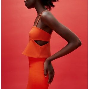 ZARA cut out orange top